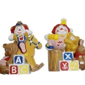 *2A vintage Burwood Products children's wall art plaques with client & toys